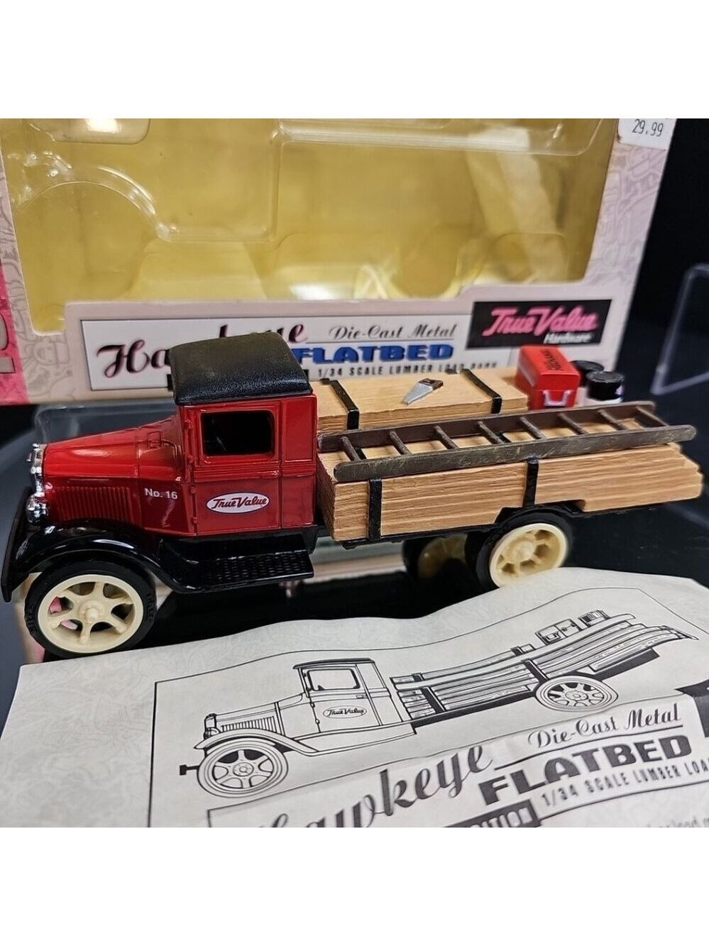 Ertl 1931 Hawkeye Die Cast Metal Flatbed Truck True Value 1/34 Scale Bank 1997